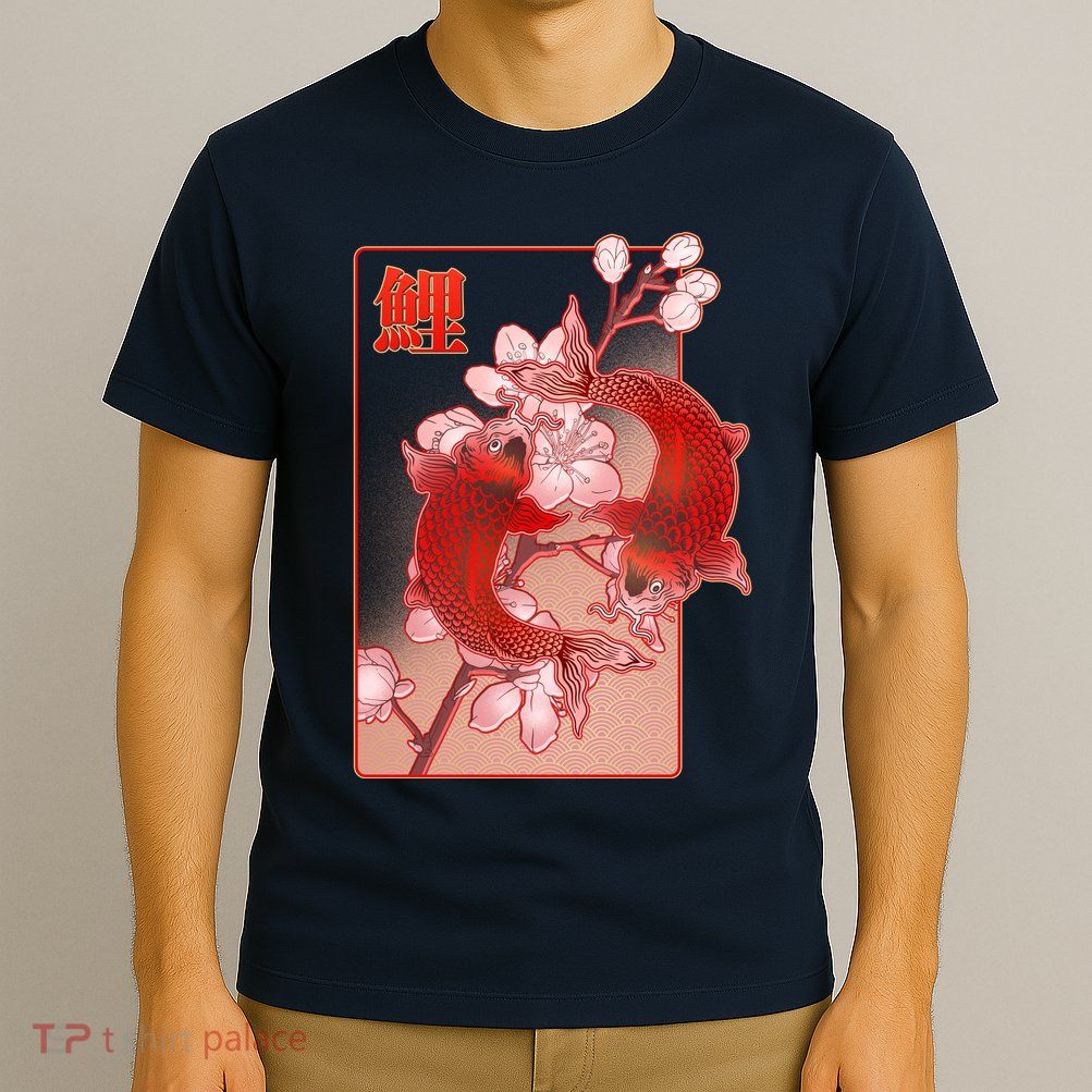 Japanese Koi Fish And Cherry Blossoms T-Shirt