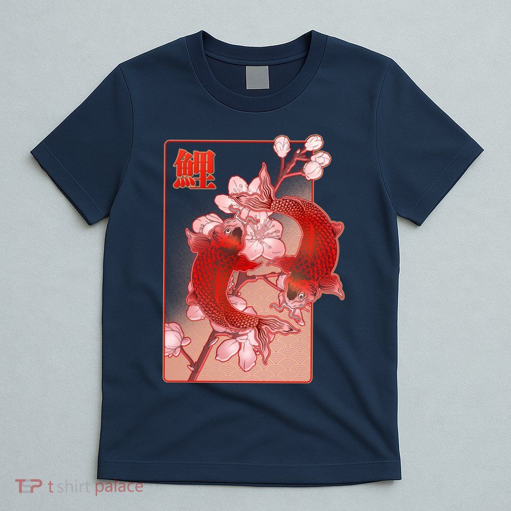 Japanese Koi Fish And Cherry Blossoms T-Shirt