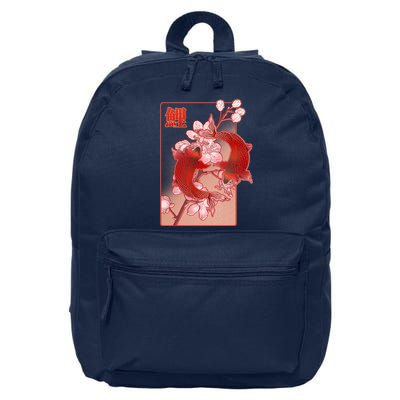 Japanese Koi Fish And Cherry Blossoms 16 in Basic Backpack