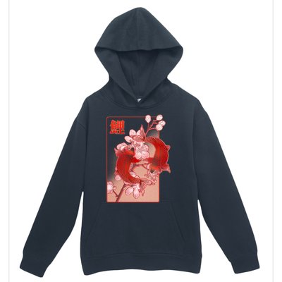 Japanese Koi Fish And Cherry Blossoms Urban Pullover Hoodie