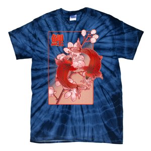 Japanese Koi Fish And Cherry Blossoms Tie-Dye T-Shirt