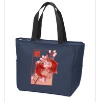 Japanese Koi Fish And Cherry Blossoms Zip Tote Bag