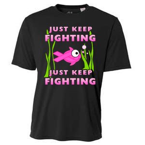 Just Keep Fighting Funny Breast Cancer Cooling Performance Crew T-Shirt