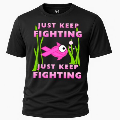 Just Keep Fighting Funny Breast Cancer Performance Shirt