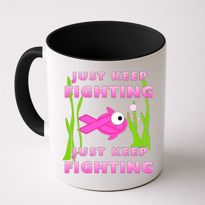 Just Keep Fighting Funny Breast Cancer Mug