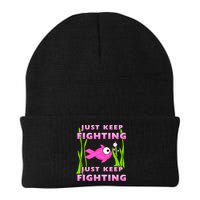 Just Keep Fighting Funny Breast Cancer Beanie