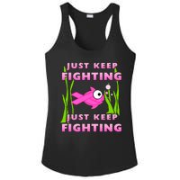 Just Keep Fighting Funny Breast Cancer Ladies PosiCharge Competitor Racerback Tank