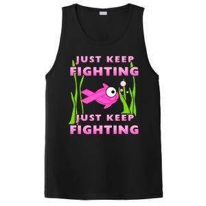 Just Keep Fighting Funny Breast Cancer PosiCharge Competitor Tank