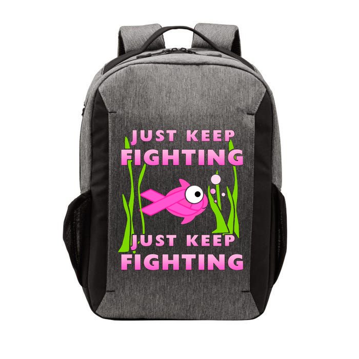 Just Keep Fighting Funny Breast Cancer Vector Backpack