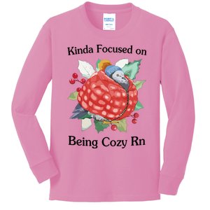 Jmcgg Kinda Focused On Being Cozy Rn Kids Long Sleeve Shirt