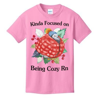 Jmcgg Kinda Focused On Being Cozy Rn Kids T-Shirt