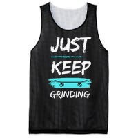 Just Keep Grinding Summer Skateboard design Rip Up Pavement Mesh Reversible Basketball Jersey Tank