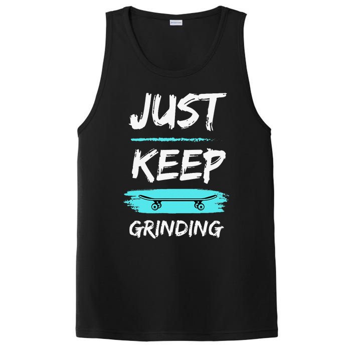 Just Keep Grinding Summer Skateboard design Rip Up Pavement PosiCharge Competitor Tank