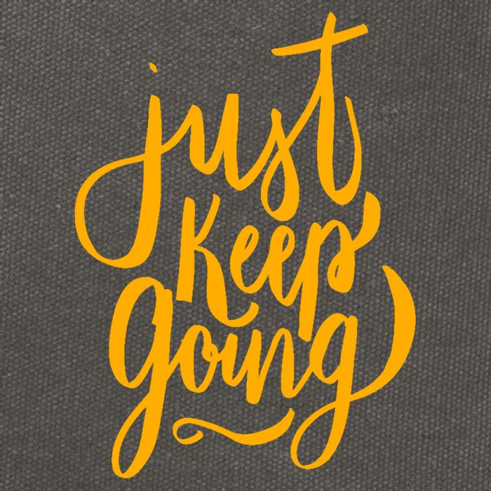 Just Keep Going Motivational Quote Cotton Canvas Backpack