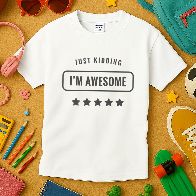Just Kidding I'm Awesome Kids T-Shirt
