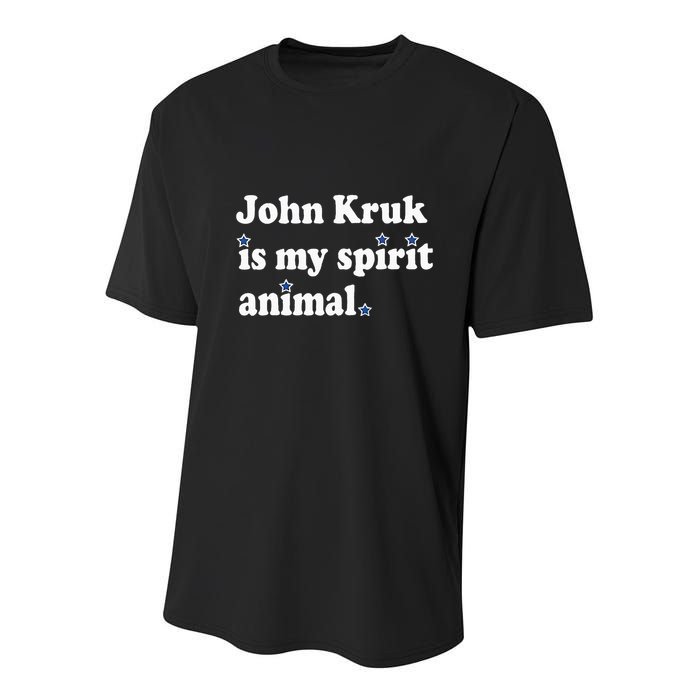 J.O.H.N K.R.U.K Is My Spirit Animal Youth Performance Sprint T-Shirt