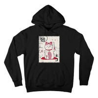 Japanese Kawaii Lucky Cat Stamp Art Tall Hoodie