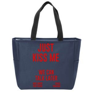 Just Kiss Me Zip Tote Bag