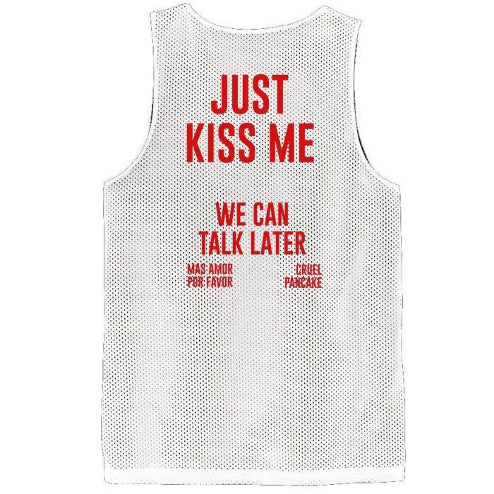 Just Kiss Me Mesh Reversible Basketball Jersey Tank