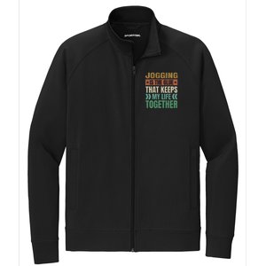 Jogging Keeps My Life Together Funny Running Humor Runner Gift Stretch Full-Zip Cadet Jacket