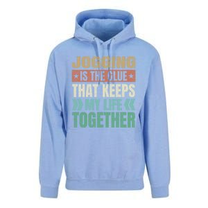 Jogging Keeps My Life Together Funny Running Humor Runner Gift Unisex Surf Hoodie