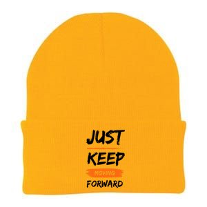 Just Keep Moving Forward Motivational Quote Knit Cap Winter Beanie