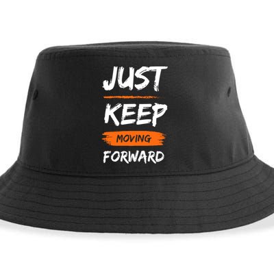 Just Keep Moving Forward Motivational Quote Sustainable Bucket Hat