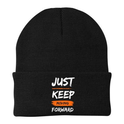 Just Keep Moving Forward Motivational Quote Beanie