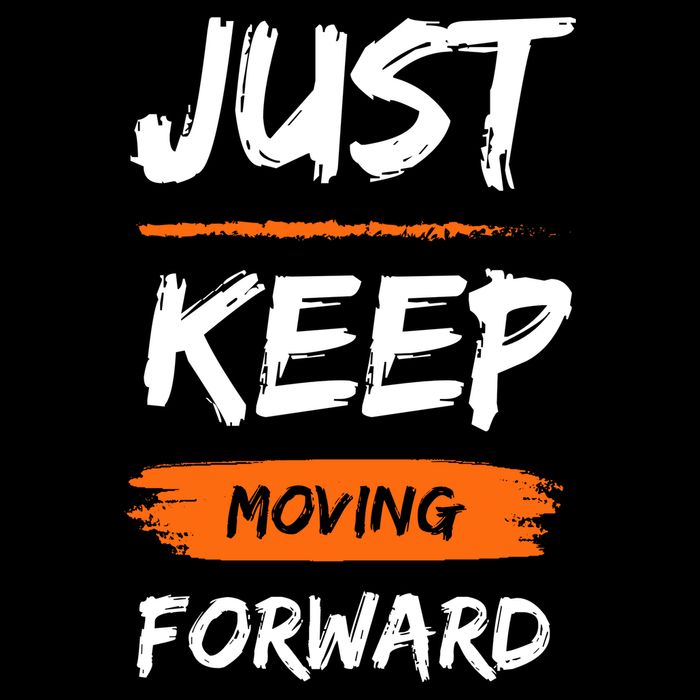 Just Keep Moving Forward Motivational Quote 16 in Basic Backpack