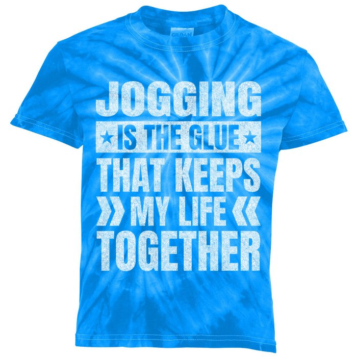 Jogging Keeps My Life Together Running Funny Runner Humor Great Gift Kids Tie-Dye T-Shirt