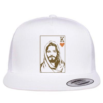 Jesus King Of Hearts Card Christian Gifts Flat Bill Trucker Hat