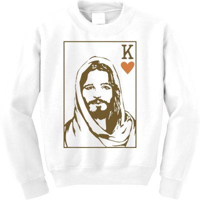 Jesus King Of Hearts Card Christian Gifts Kids Sweatshirt