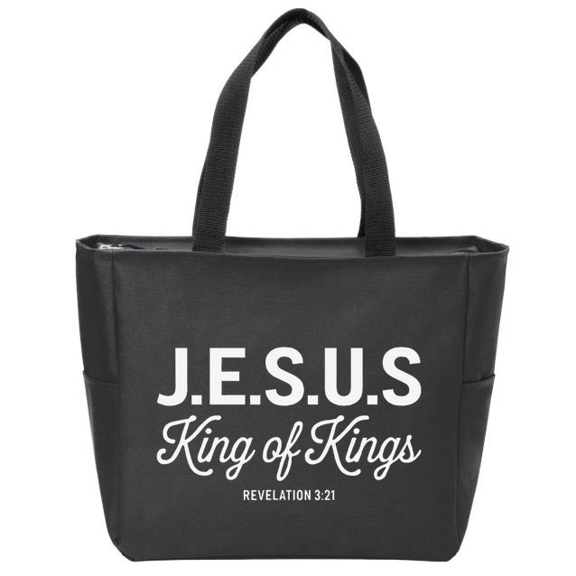 Jesus King Of Kings Revelation 3 21 Zip Tote Bag