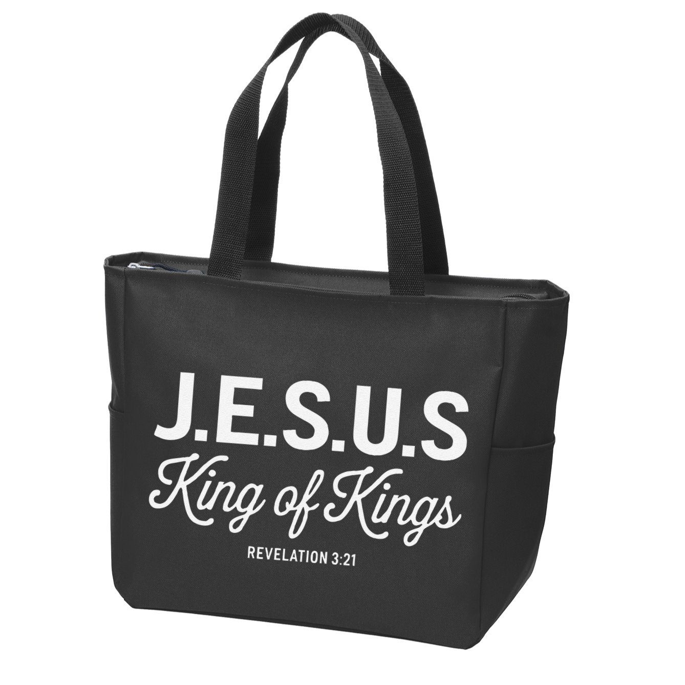 Jesus King Of Kings Revelation 3 21 Zip Tote Bag
