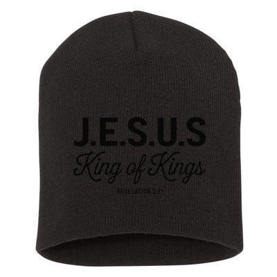 Jesus King Of Kings Revelation 3 21 Short Acrylic Beanie
