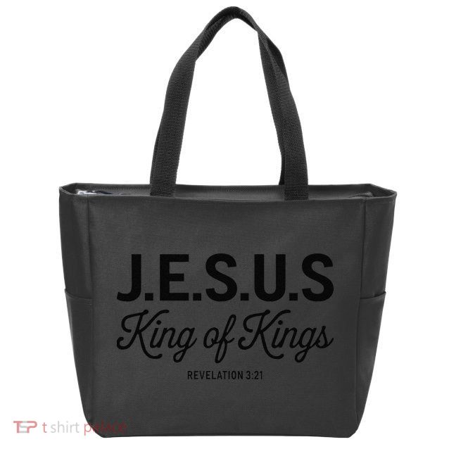 Jesus King Of Kings Revelation 3 21 Zip Tote Bag