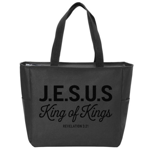 Jesus King Of Kings Revelation 3 21 Zip Tote Bag