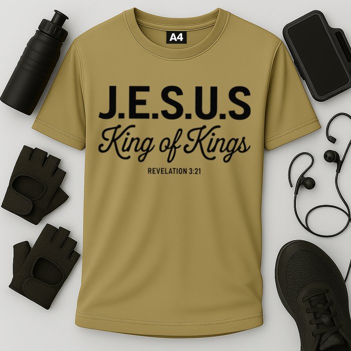 Jesus King Of Kings Revelation 3 21 Cooling Performance Crew T-Shirt
