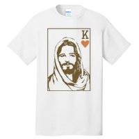 Jesus King Of Hearts Card Christian Tall T-Shirt