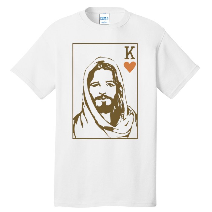 Jesus King Of Hearts Card Christian Tall T-Shirt