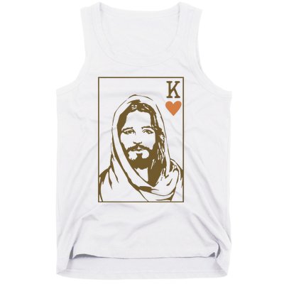 Jesus King Of Hearts Card Christian Tank Top