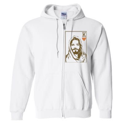 Jesus King Of Hearts Card Christian Full Zip Hoodie