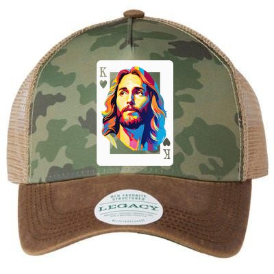 Jesus King Of Hearts Kings Of Kings Christian Playing Cards Christ Legacy Tie Dye Trucker Hat