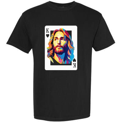 Jesus King Of Hearts Kings Of Kings Christian Playing Cards Christ Garment-Dyed Heavyweight T-Shirt