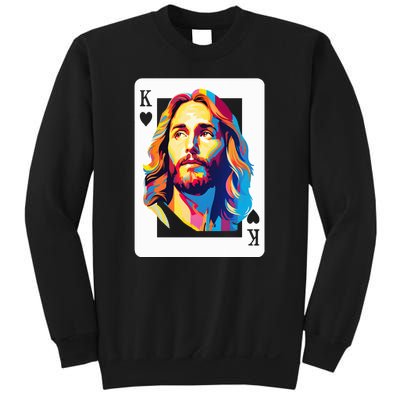 Jesus King Of Hearts Kings Of Kings Christian Playing Cards Christ Sweatshirt