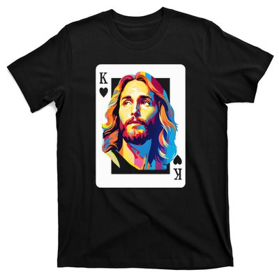 Jesus King Of Hearts Kings Of Kings Christian Playing Cards Christ T-Shirt