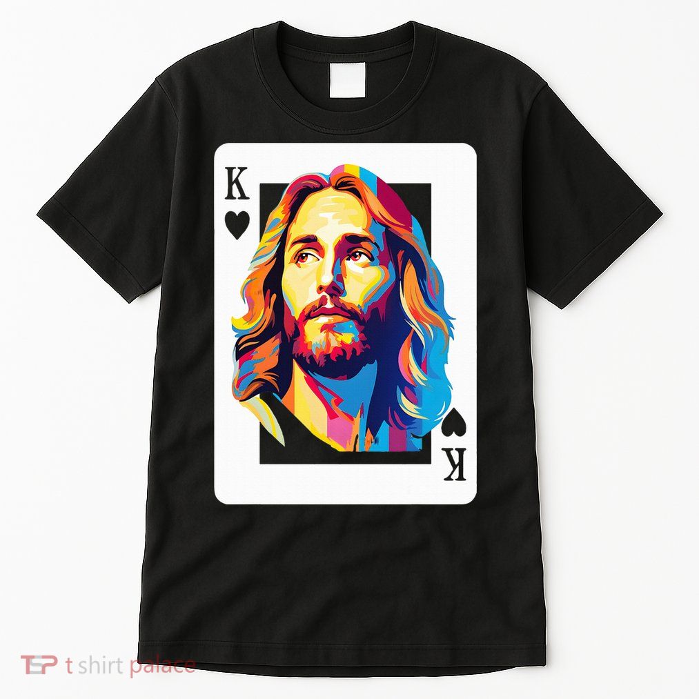 Jesus King Of Hearts Kings Of Kings Christian Playing Cards Christ Tall T-Shirt