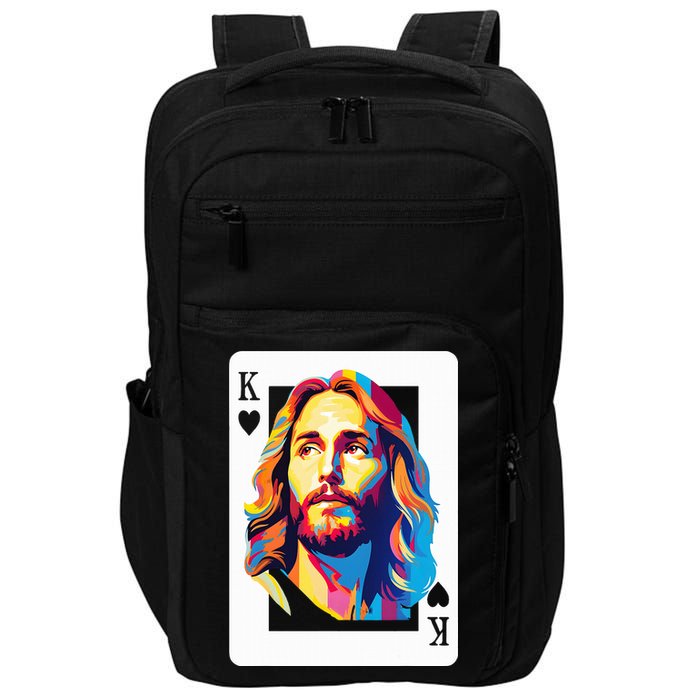 Jesus King Of Hearts Kings Of Kings Christian Playing Cards Christ Impact Tech Backpack