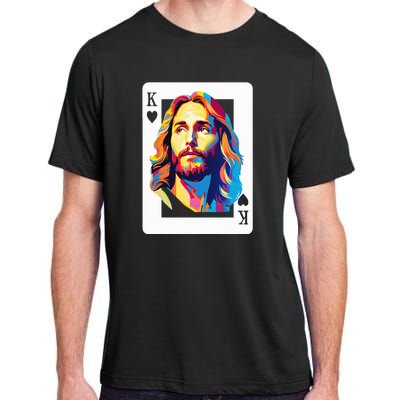 Jesus King Of Hearts Kings Of Kings Christian Playing Cards Christ Adult ChromaSoft Performance T-Shirt