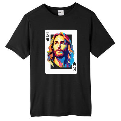 Jesus King Of Hearts Kings Of Kings Christian Playing Cards Christ Tall Fusion ChromaSoft Performance T-Shirt